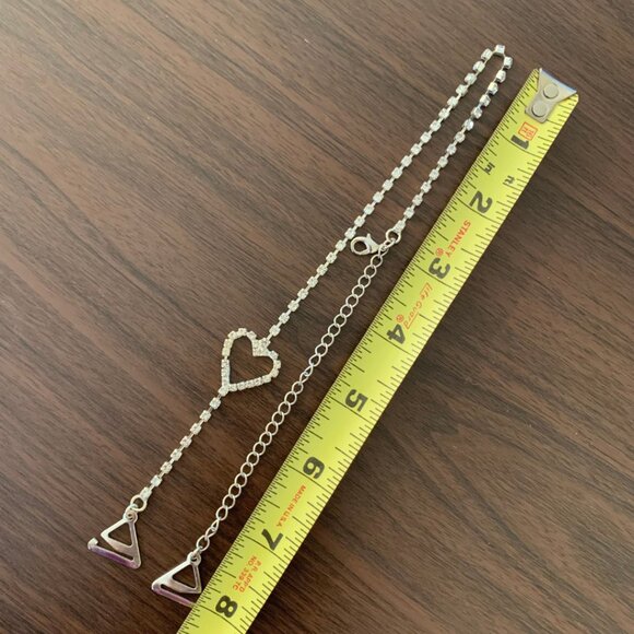 Bra Straps Rhinestone Bling Heart Shaped Size M - Picture 4 of 4